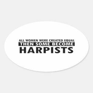 Harpistsmusikentwürfe Ovaler Aufkleber