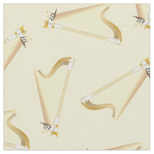 Harps Music Musician Room-Dekoration Gelb Stoff