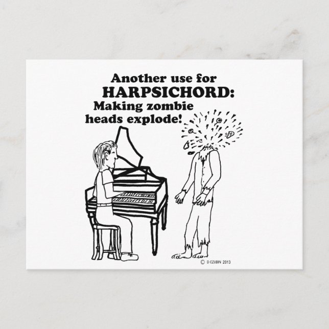 Harpsichord Zombie Explode Postkarte (Vorderseite)