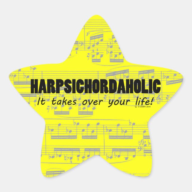 Harpsichordaholic Life Star Sticker (Vorderseite)