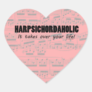 Harpsichordaholischer Heart Sticker