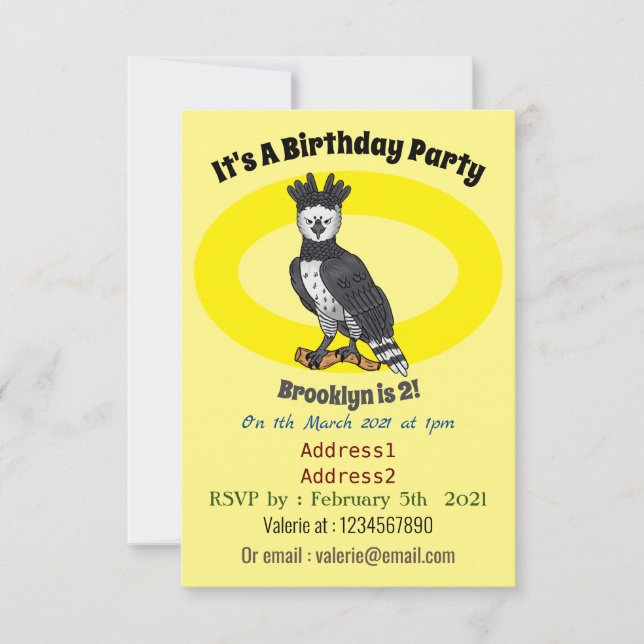 Harpy-Adler-Cartoon Einladung (Vorderseite)