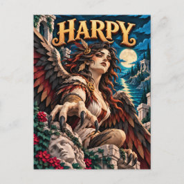 Harpy, Paper Cut Monster Postkarte
