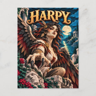 Harpy, Paper Cut Monster Postkarte