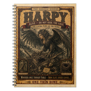 Harpy, Vintage-Zirkus-Monster Notizblock