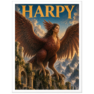 Harpyie, Gothic Fantasy-Monster Postkarte