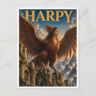 Harpyie, Gothic Fantasy-Monster Postkarte