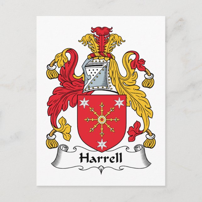 Harrell Familienwappen Postkarte (Vorderseite)