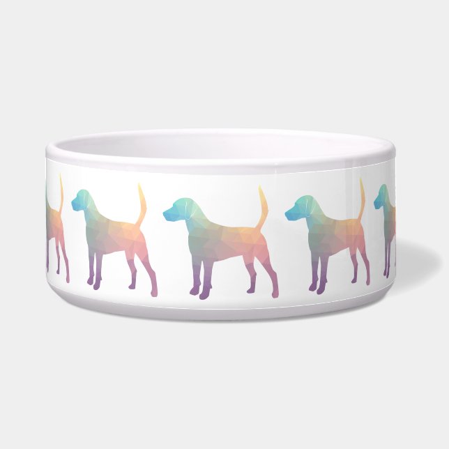 Harrier Beagle Hound Dog Geometrische Silhouette Napf (Vorderseite)