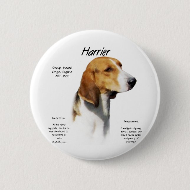 Harrier History Design Button (Vorderseite)