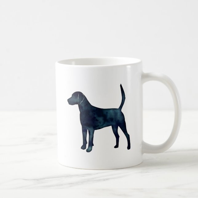 Harrier Hound Beagle Black Watercolor Silhouette Kaffeetasse (Rechts)