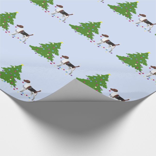 Harrier oder Beagle Silhouette Weihnachtsdesign Geschenkpapier (Ecke)
