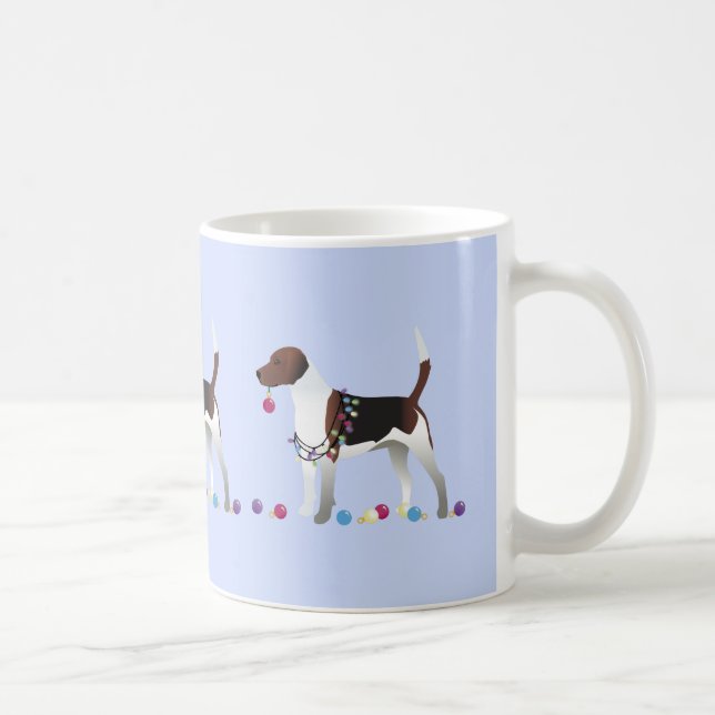 Harrier oder Beagle Silhouette Weihnachtsdesign Kaffeetasse (Rechts)