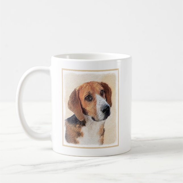 Harrier Painting - Niedliche Original Dog Art Kaffeetasse (Links)