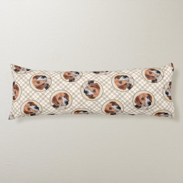 Harrier Painting Niedliche Original Hunde Kunst Seitenschläferkissen (Vorderseite)