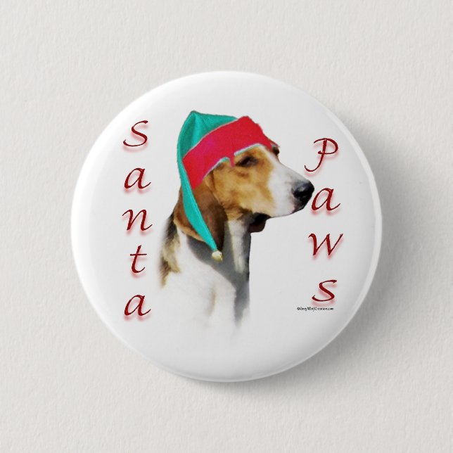 Harrier Santa Paws Button (Vorderseite)