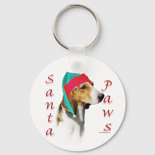 Harrier Santa Paws Schlüsselanhänger (Vorderseite)