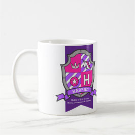 Harriet Buchstabe H Wappen rosa Einhornname bedeut Kaffeetasse
