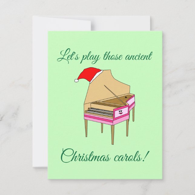 Harriet Harpsichord Christmas Carols Feiertagskarte (Vorderseite)