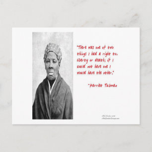 Harriet Tubman "Freiheit Oder Tod" Zitat Geschenke Postkarte