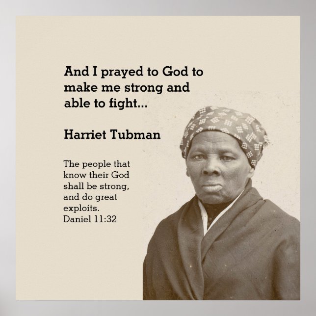 HARRIET TUBMAN Zitat Custom Bible Verse Poster (Vorne)