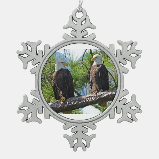 Harriet und Verzierung M15 Schneeflocken Zinn-Ornament (Vorderseite)