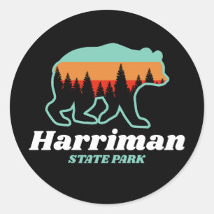Harriman Staat Park Idaho ID Bear Retro Runder Aufkleber