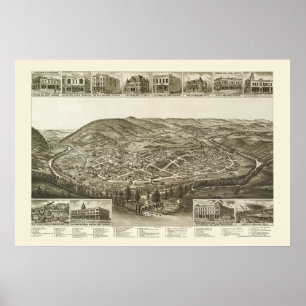 Harriman, TN Panorama Karte - 1892 Poster