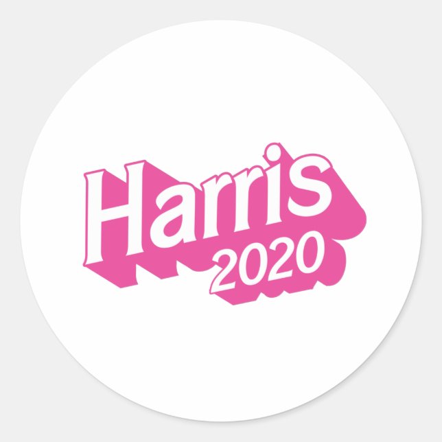 Harris 2020 Rosa Runder Aufkleber (Vorderseite)