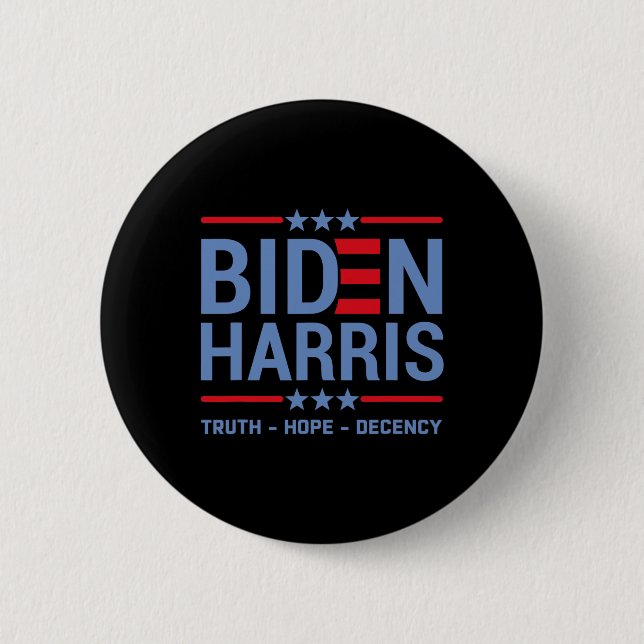 Harris 2020 Truth Hope Decency Button (Vorderseite)