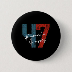 Harris 2024 47. Präsident Rette Demokratie Flagge  Button