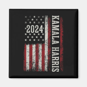Harris 2024 American Flag Kamaka Supporter Magnet