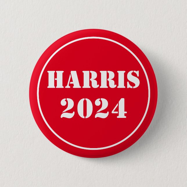 Harris 2024 Bright Blue & White Button (Vorderseite)