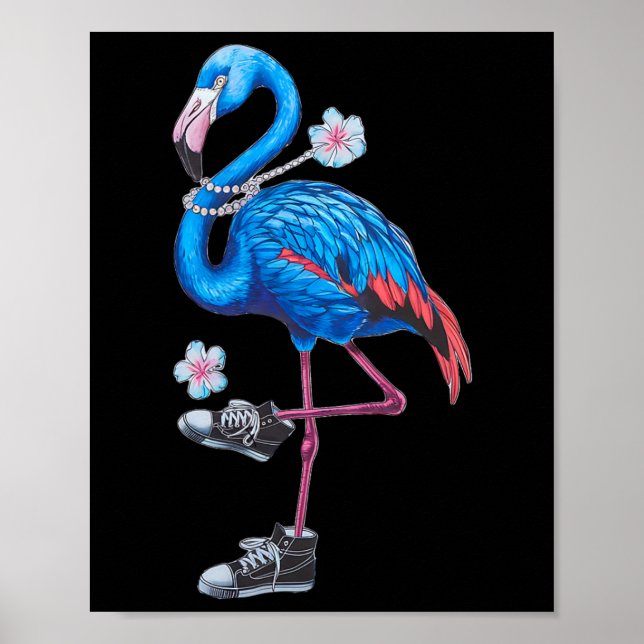 Harris 2024 Flamingo Trendy Retro Stil mit Sneak Poster (Vorne)