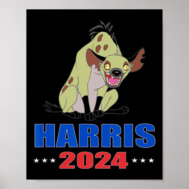 Harris 2024 Funny Hyena Poster (Vorne)