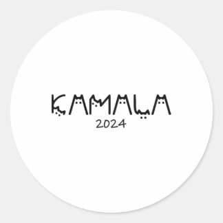 Harris 2024 Funny Niedlich Childless Cat Lady Runder Aufkleber