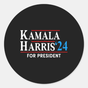 Harris 2024 für Präsidentschaftswahl für Kama Runder Aufkleber