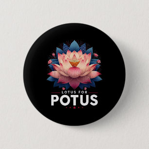 Harris 2024 Lotus for Potus Trending President Button
