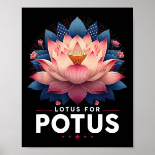 Harris 2024 Lotus for Potus Trending President Poster