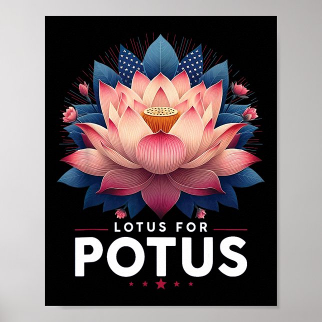Harris 2024 Lotus for Potus Trending President Poster (Vorne)