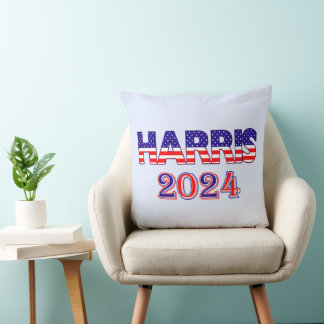 Harris 2024 Präsident Demokrat USA Flag Text Kissen
