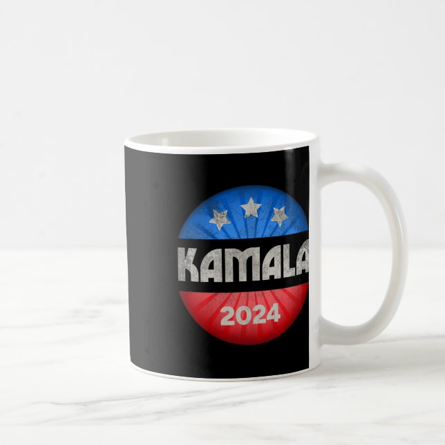 Harris 2024 Präsident Fun Vintag Button Abstimmung Kaffeetasse (Rechts)