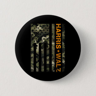 Harris 2024 Präsident Usa Camouflage Typs Walz Wa Button