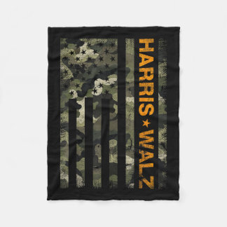 Harris 2024 Präsident Usa Camouflage Typs Walz Wa Fleecedecke