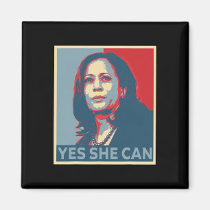 Harris 2024 Präsident Wahl Kamala Ja Sie Kann  Magnet