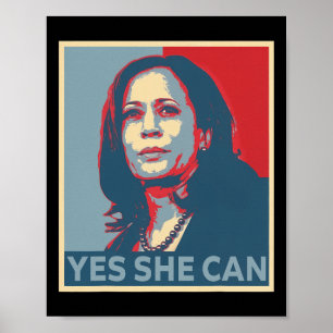 Harris 2024 Präsident Wahl Kamala Ja Sie Kann  Poster