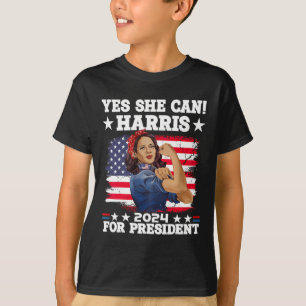 Harris 2024 Präsidentschaftswahl Kamala Ja Sie kan T-Shirt