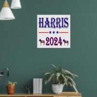 Harris 2024 Pres Democrat Donkeys USA Flag