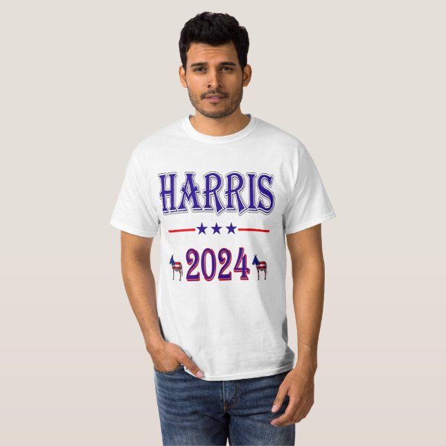 Harris 2024 Pres Democrat Donkeys USA Unisex Value T-Shirt (Vorne ganz)