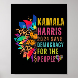 Harris 2024 Rettete Demokratie für das Volk Sunflo Poster